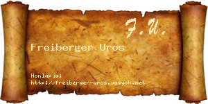 Freiberger Uros névjegykártya